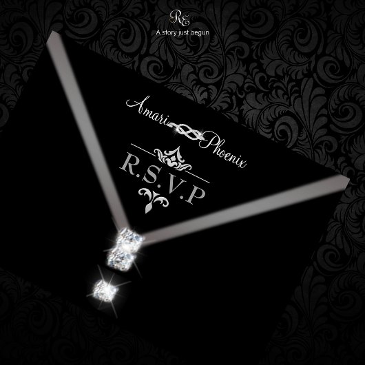 Zwart Stropdas R.S.V.P. RSVP Kaartje
