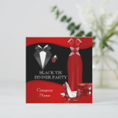 Zwart Stropdas Rood 3 voor bedrijf met formeel din Kaart (Staand voorkant)