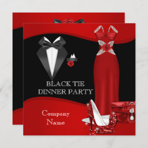 Zwart Stropdas Rood 3 voor bedrijf met formeel din Kaart