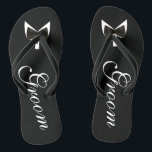 Zwart Stropdas Teenslippers<br><div class="desc">Deze prachtige zwarte Grooms Bow-Stropdas Teenslippers zullen een leuk cadeau voor elke bruidegom maken.</div>