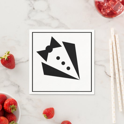 Zwart Stropdas - Tuxedo Bacherlor Party Servet (Insitu)