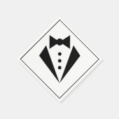 Zwart Stropdas - Tuxedo Bacherlor Party Servet (Hoek)