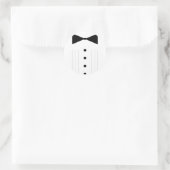 Zwart stropdas Tuxedo bowtie lijn tekening Ronde Sticker (Tas)