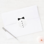 Zwart stropdas Tuxedo bowtie lijn tekening Ronde Sticker (Envelop)