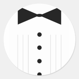 Zwart stropdas Tuxedo bowtie lijn tekening Ronde Sticker