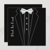 Zwart Stropdas Tuxedo Formele uitnodiging (Voorkant / Achterkant)