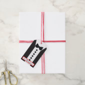 Zwart Stropdas Tuxedo 🎩 Grappig Monogram Cadeaulabel (Met Touw)