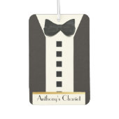 Zwart Stropdas Tuxedo 🎩 Grappig Monogram Luchtverfrisser (Voorkant)