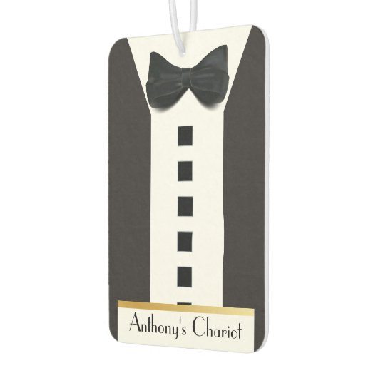 Zwart Stropdas Tuxedo 🎩 Grappig Monogram Luchtverfrisser (Links)