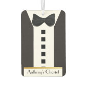 Zwart Stropdas Tuxedo 🎩 Grappig Monogram Luchtverfrisser (Achterkant)