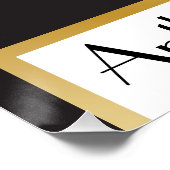 Zwart Stropdas Tuxedo 🎩 Grappig Monogram Perfect Poster (Hoek)