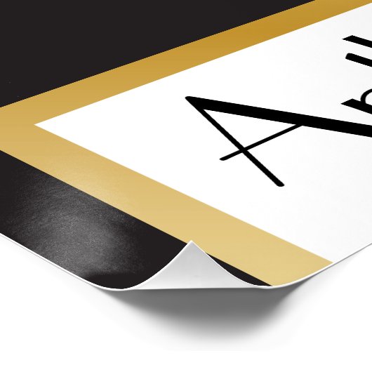 Zwart Stropdas Tuxedo 🎩 Grappig Monogram Perfect Poster (Hoek)