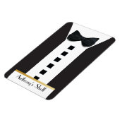 Zwart Stropdas Tuxedo 🎩 Grappige Monogram Koelkas Magneet (Linkerzijde)