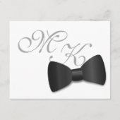 Zwart Stropdas Tuxedo Wedding Mini Save the Date K RSVP Kaartje (Voorkant)