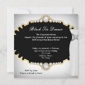 Zwart Stropdas voor bedrijven - wit goud Kaart (Achterkant)