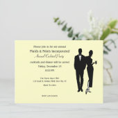 Zwart Stropdas voor Corporate Party Kaart (Staand voorkant)