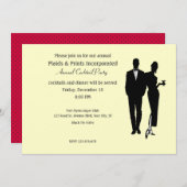 Zwart Stropdas voor Corporate Party Kaart (Voorkant / Achterkant)