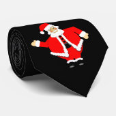 Zwart Stropdas W/Santa (Opgerold)