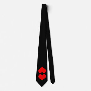 Zwart Stropdas W/Twin Red Heart