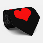 Zwart Stropdas W/Twin Red Heart (Opgerold)