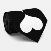 Zwart Stropdas W/White Twin Heart (Opgerold)