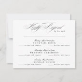 Zwart Stropdas Wit Classic Calligrafie multi-event RSVP Kaartje (Voorkant)