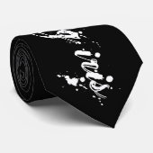 Zwart Stropdas, witte luis Stropdas (Opgerold)