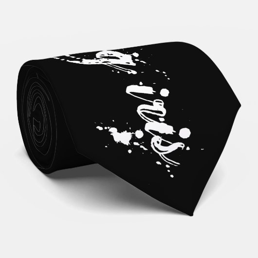 Zwart Stropdas, witte luis Stropdas (Opgerold)