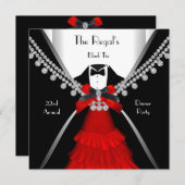 Zwart Stropdas Witte Rode Bow Kaart (Voorkant / Achterkant)