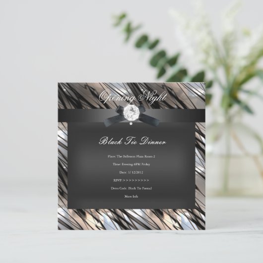 Zwart Stropdas Zilver Sepia zwart Kaart (Staand voorkant)