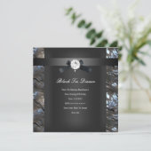 Zwart Stropdas — zilver zwart 2 Kaart (Staand voorkant)