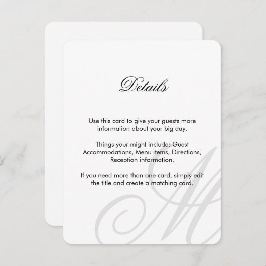 Zwart Stropdas | Zwart wit | Creditcard invoegen Informatiekaartje (Voorkant / Achterkant)