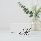 zwart Stropdas | Zwart Wit | Escort Kaart Plaatskaartje (Staand voorkant)