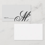 zwart Stropdas | Zwart Wit | Escort Kaart Plaatskaartje (Voorkant / Achterkant)