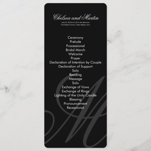 zwart Stropdas | Zwart Wit | programma Programmakaart (Voorkant)