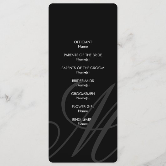 zwart Stropdas | Zwart Wit | programma Programmakaart (Achterkant)