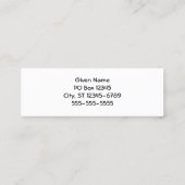 Zwart stuur snor mini visitekaartje (Achterkant)