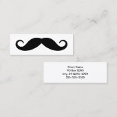 Zwart stuur snor mini visitekaartje (Voorkant / Achterkant)