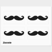 Zwart stuur snor/snor rechthoekige sticker (Vel)