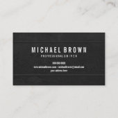 Zwart stuurprogramma minimalistisch standaard mode visitekaartje (Achterkant)