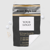 Zwart Suede met Goud & Zilver Business Golfhanddoek (Insitu)