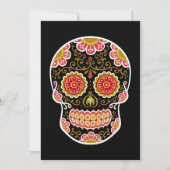 Zwart Sugar Skull Zwart 5" x 7" uitnodiging (Voorkant)