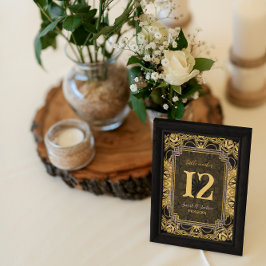 Zwart Sun Gold Zwart Tafel No. w / Gastennamen Kaart