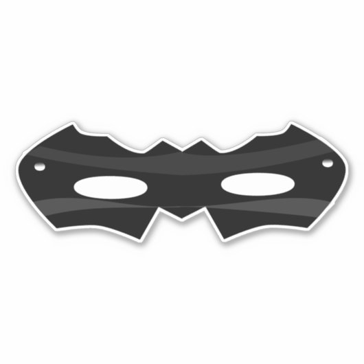Zwart superheld-masker sticker (Voorkant)