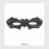 Zwart superheld-masker sticker (Vel)