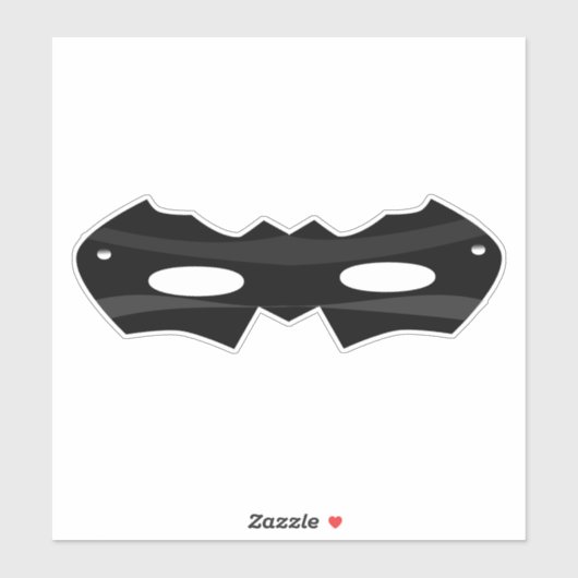 Zwart superheld-masker sticker (Vel)