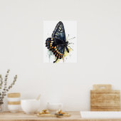 Zwart Swallowtail Butterfly Art Print Poster (Keuken)