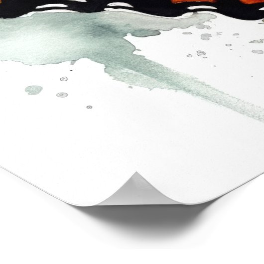 Zwart Swallowtail Butterfly Art Print Poster (Hoek)