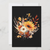 Zwart Sweet 16 Verjaardag Herfst Bloemen Kaart (Achterkant)