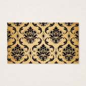 Zwart Swirls Damask Vintage Bruiloft Drink Voucher Visitekaartjes (Achterkant)